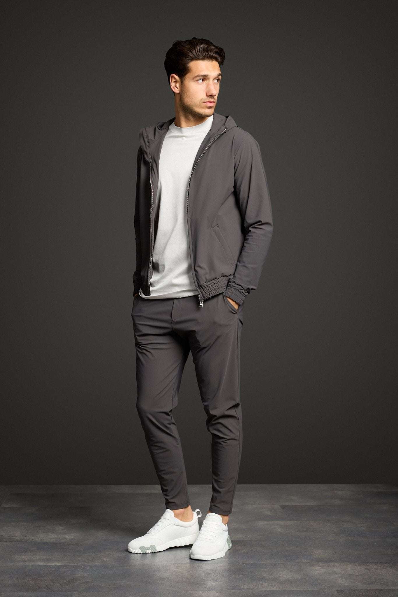 Slate Grey Hooded Tech Suit